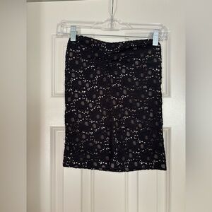 Aerie Black Lace Tube Top with Nude Underlay – Stretch Fit